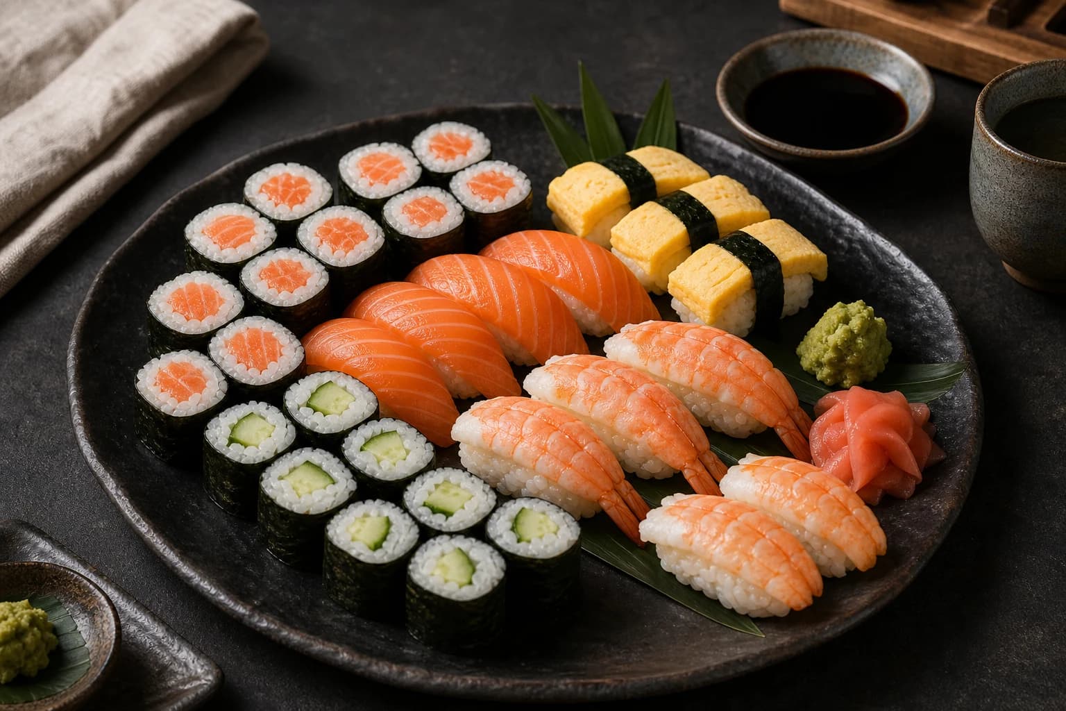 Asiatiska rätter med fisk och skaldjur
