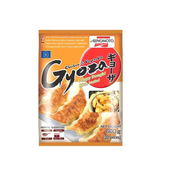 Produktförpackning för AJINOMOTO Dumpling Chicken